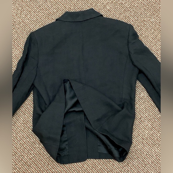 Women’s 10 Petite Black Linen Blend Jones New York Blazer Coat Jacket - Picture 12 of 12